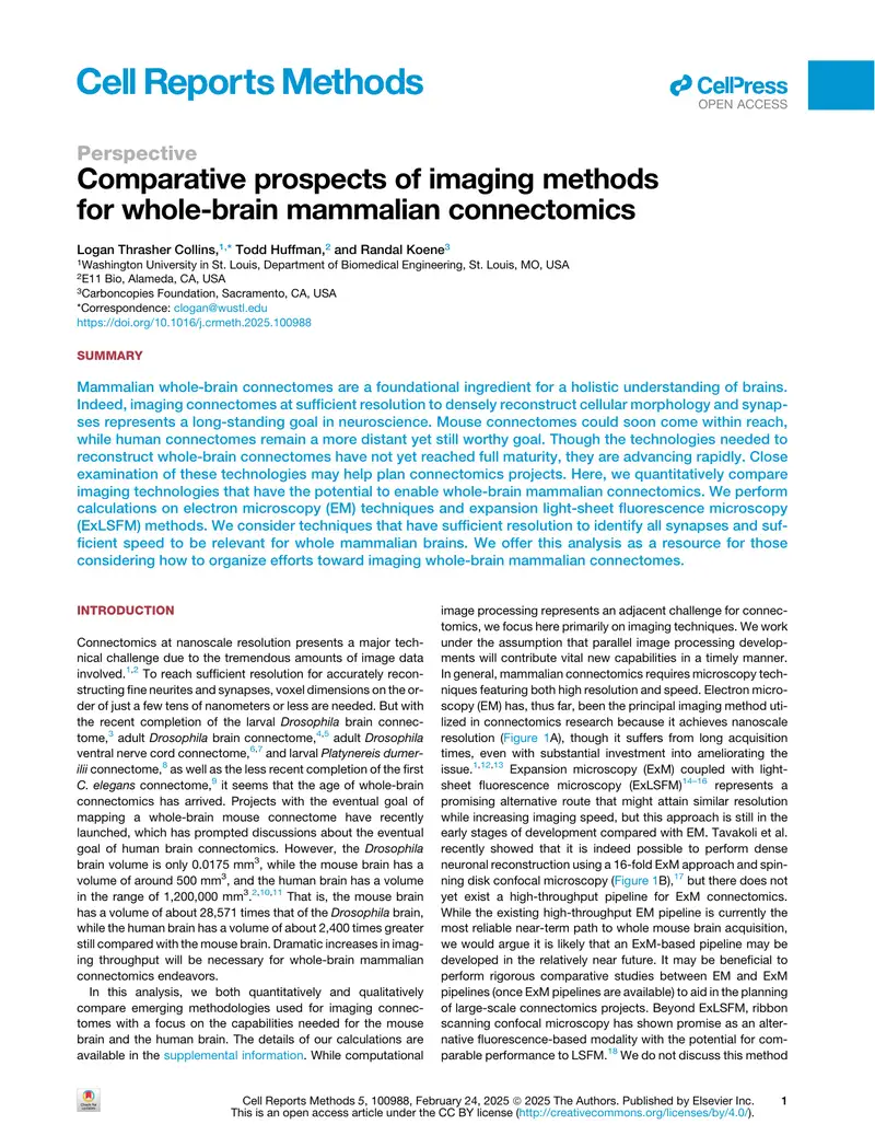 Comparative Analysis of Imaging Methods for Connectomics