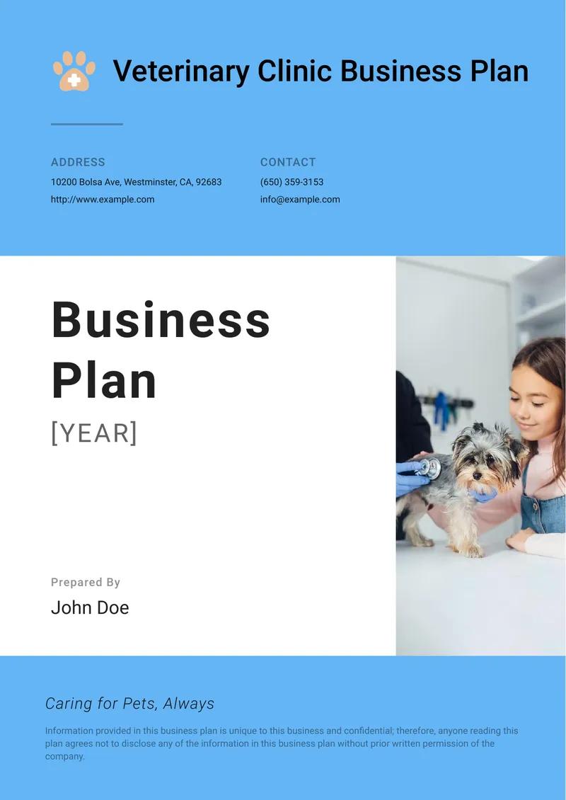 Veterinary Clinic Business Plan Overview