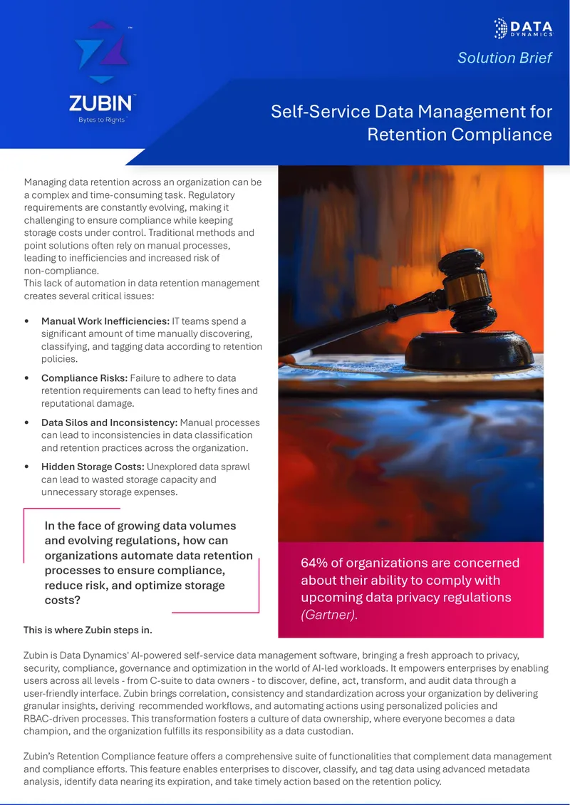 Self-Service Data Management for Retention Compliance