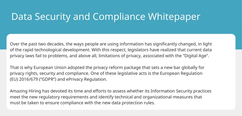 Data Security and Compliance Whitepaper