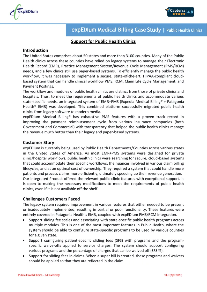 Public Health Clinics Case Study on EMR and PMS Integration