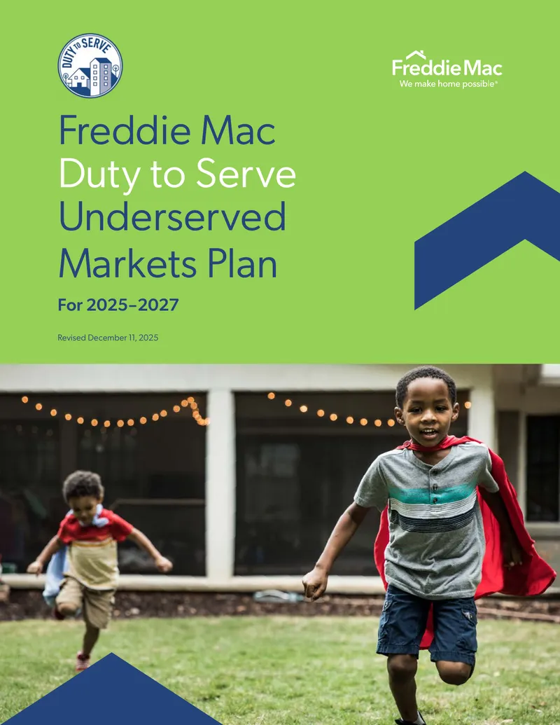 Freddie Mac Duty to Serve Underserved Markets Plan 2025-2027