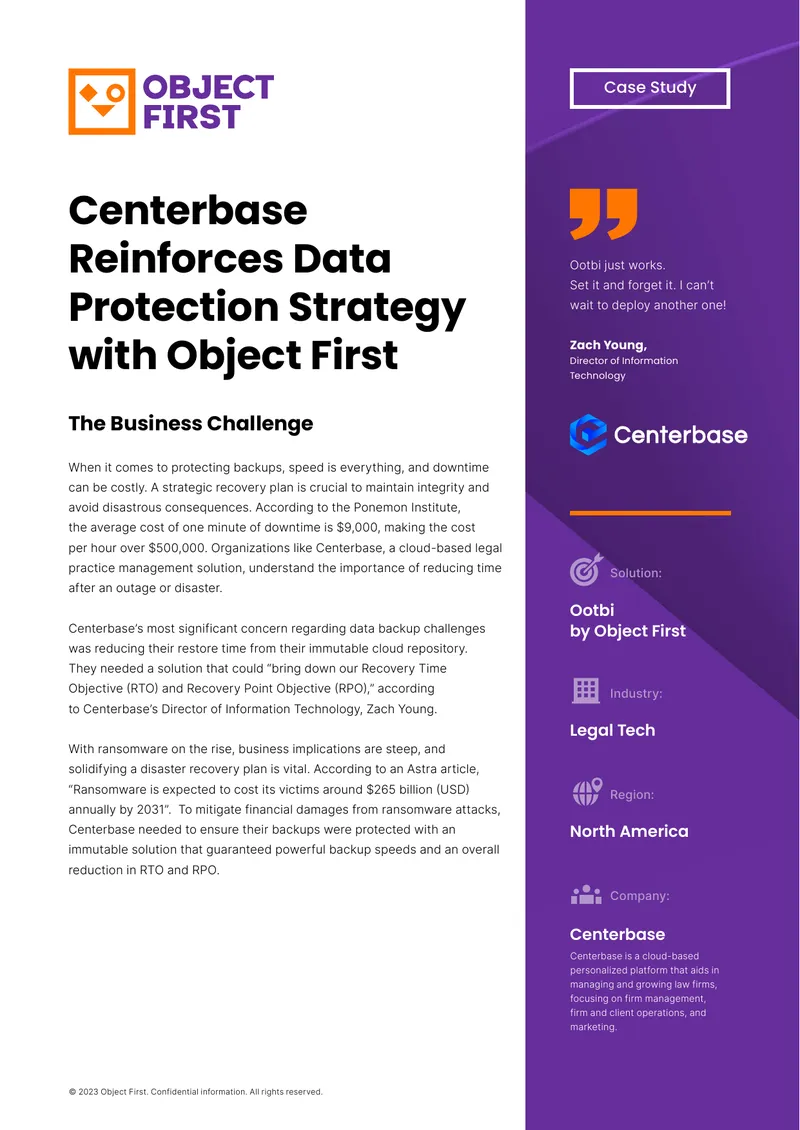 Centerbase Data Protection Strategy Case Study