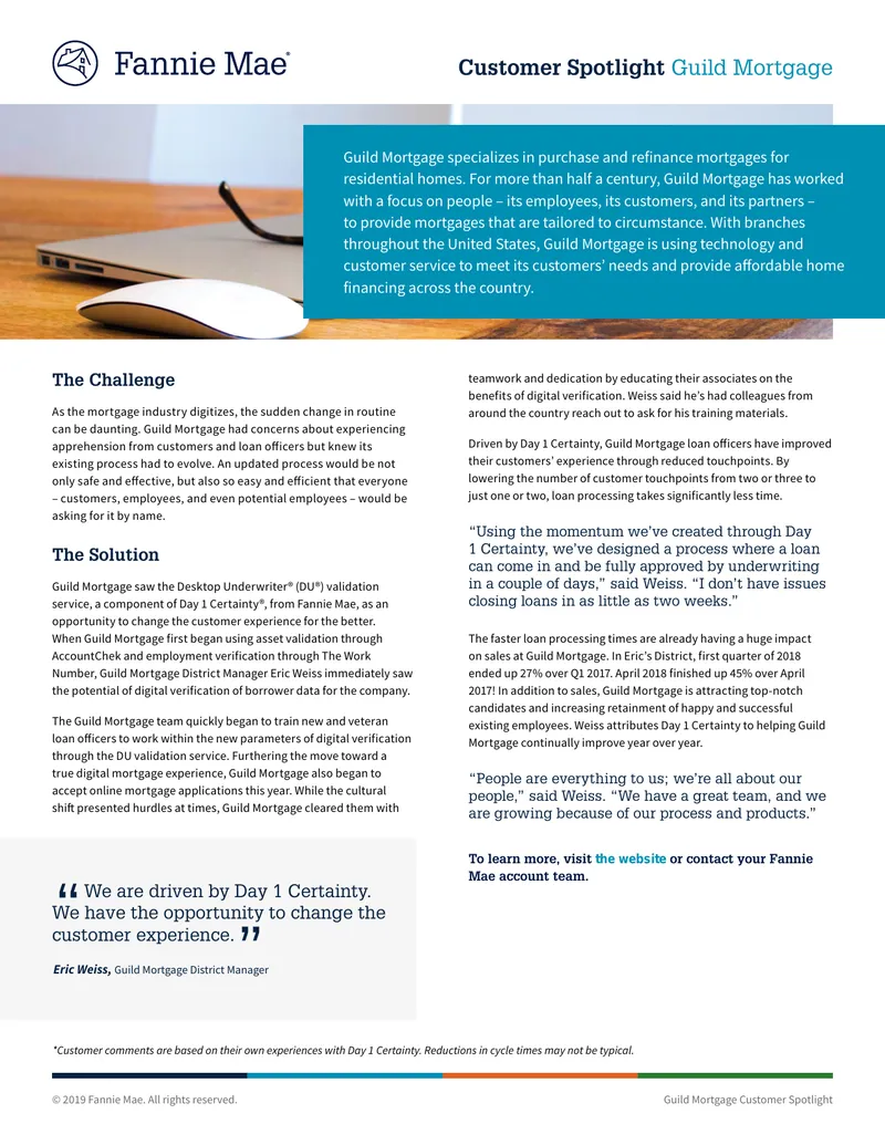 Guild Mortgage Digital Verification Process Improvement
