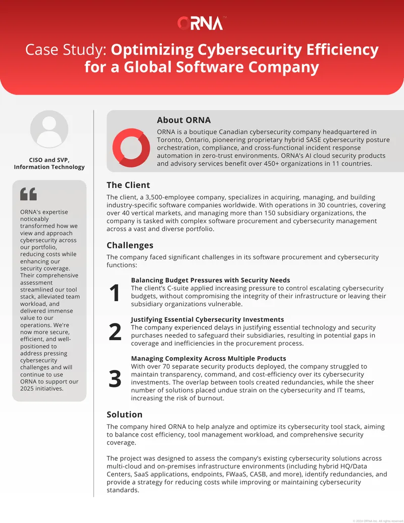 Cybersecurity Efficiency Optimization Case Study