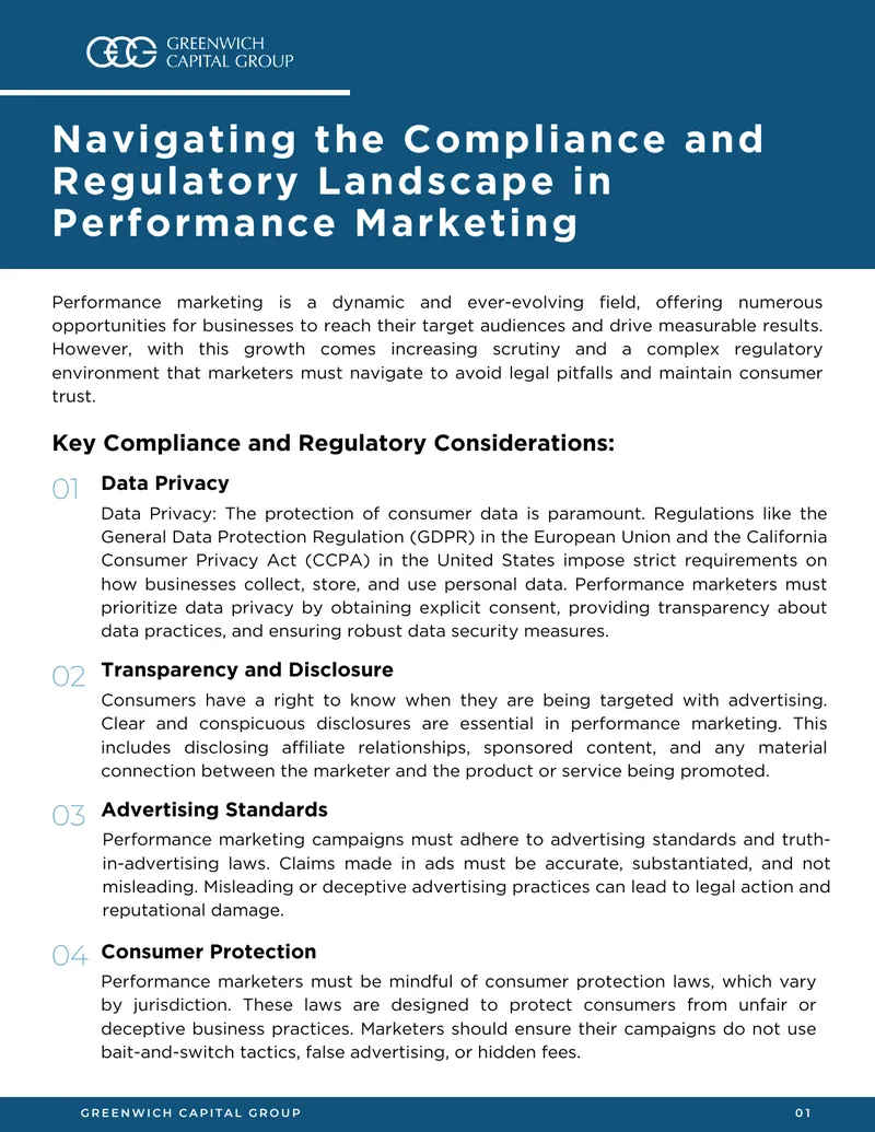Navigating Compliance and Regulatory Landscape in Performance Marketing