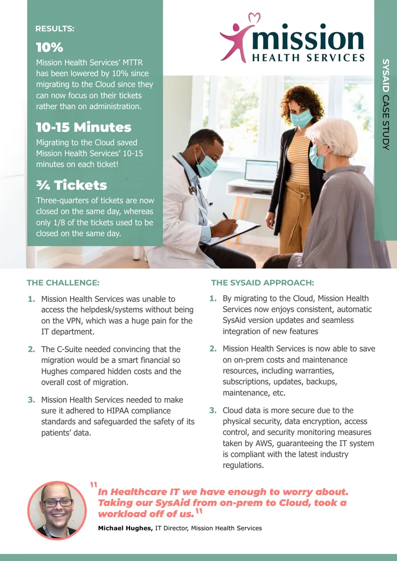 SysAid Cloud Migration Case Study for Mission Health Services