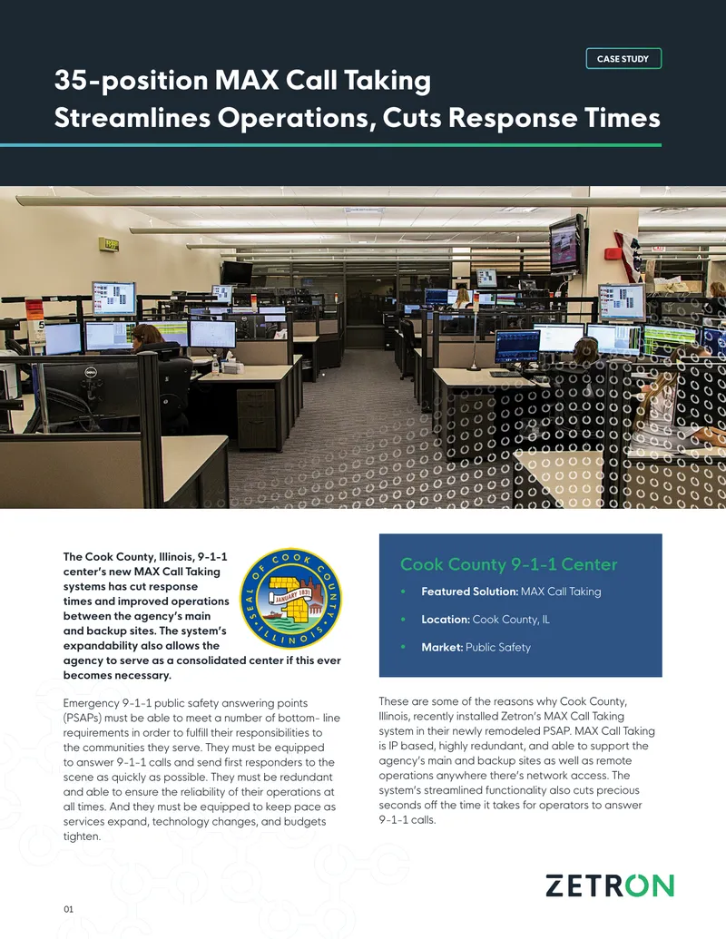 Cook County 9-1-1 Center MAX Call Taking Case Study