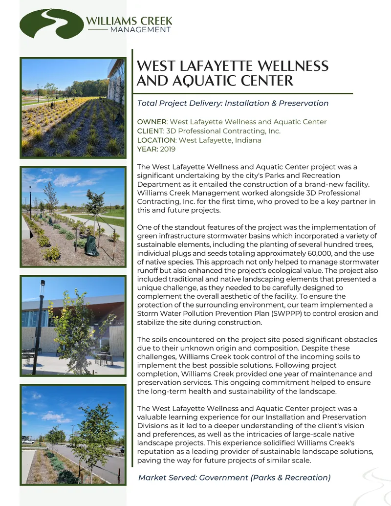 West Lafayette Wellness and Aquatic Center Project Overview
