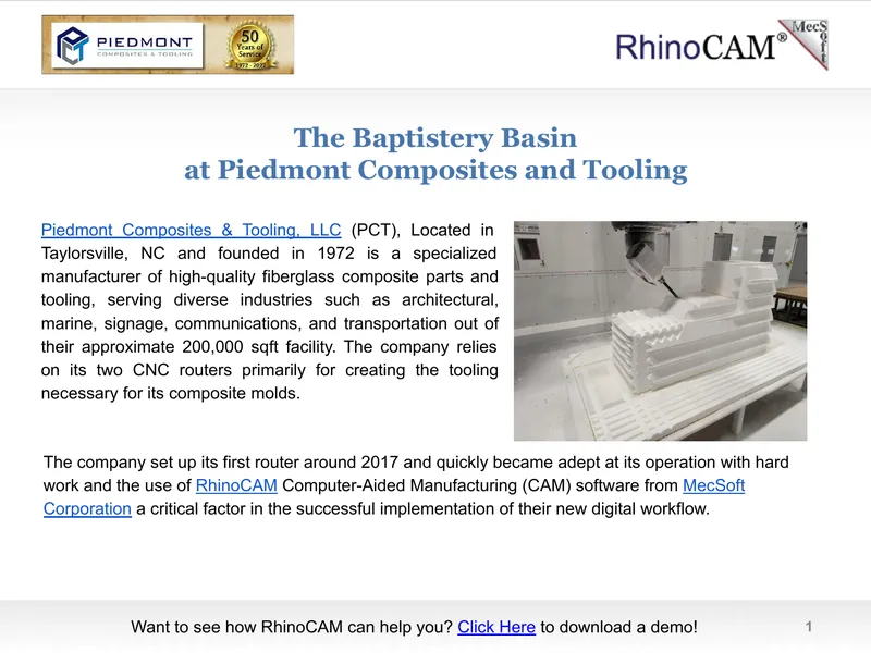 Case Study on Piedmont Composites and Tooling