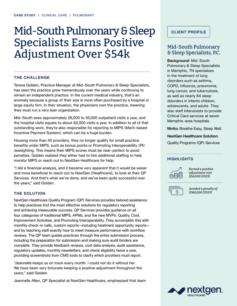 Mid-South Pulmonary & Sleep Specialists Case Study