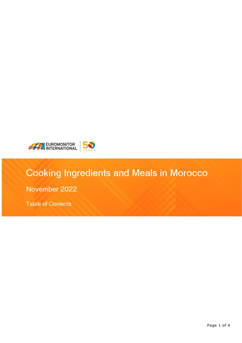 Cooking Ingredients and Meals Market Analysis 2022
