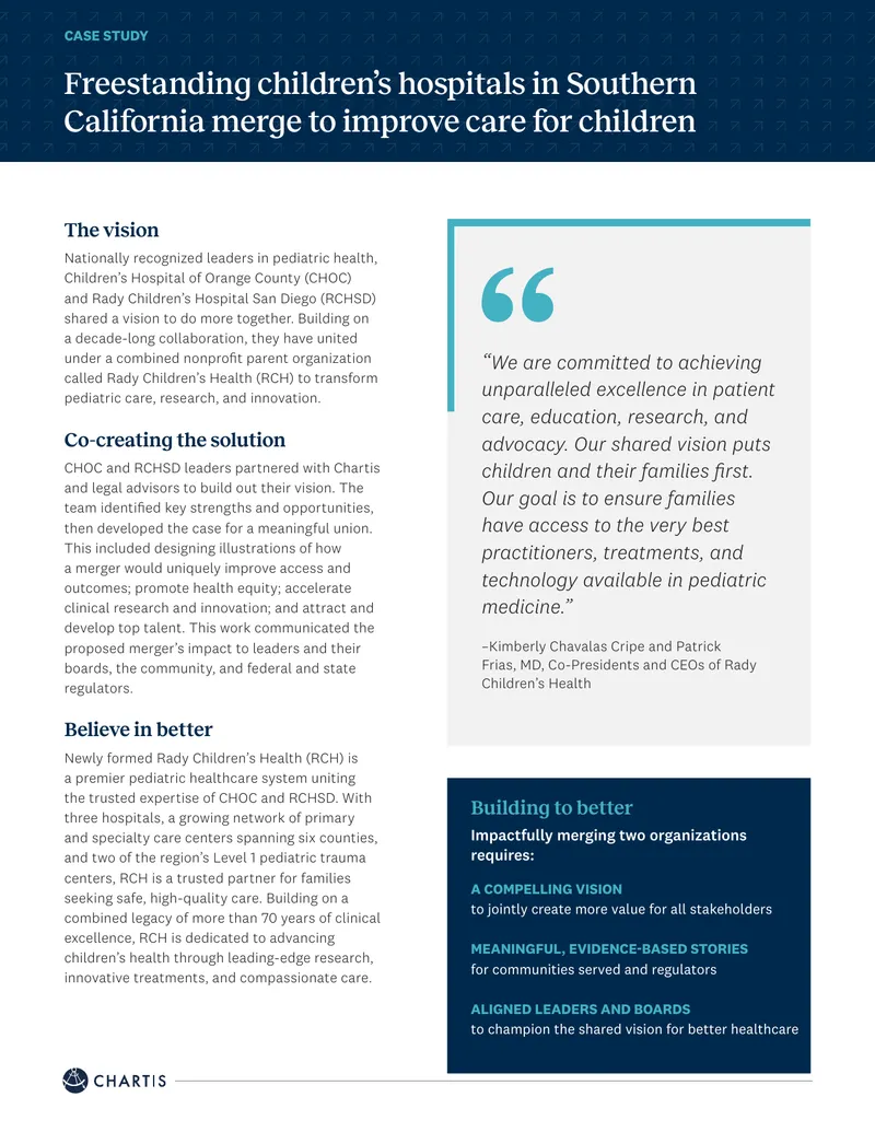 Freestanding Children’s Hospitals Merger Case Study