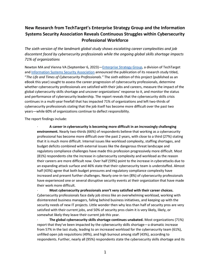 Challenges Faced by Cybersecurity Professionals