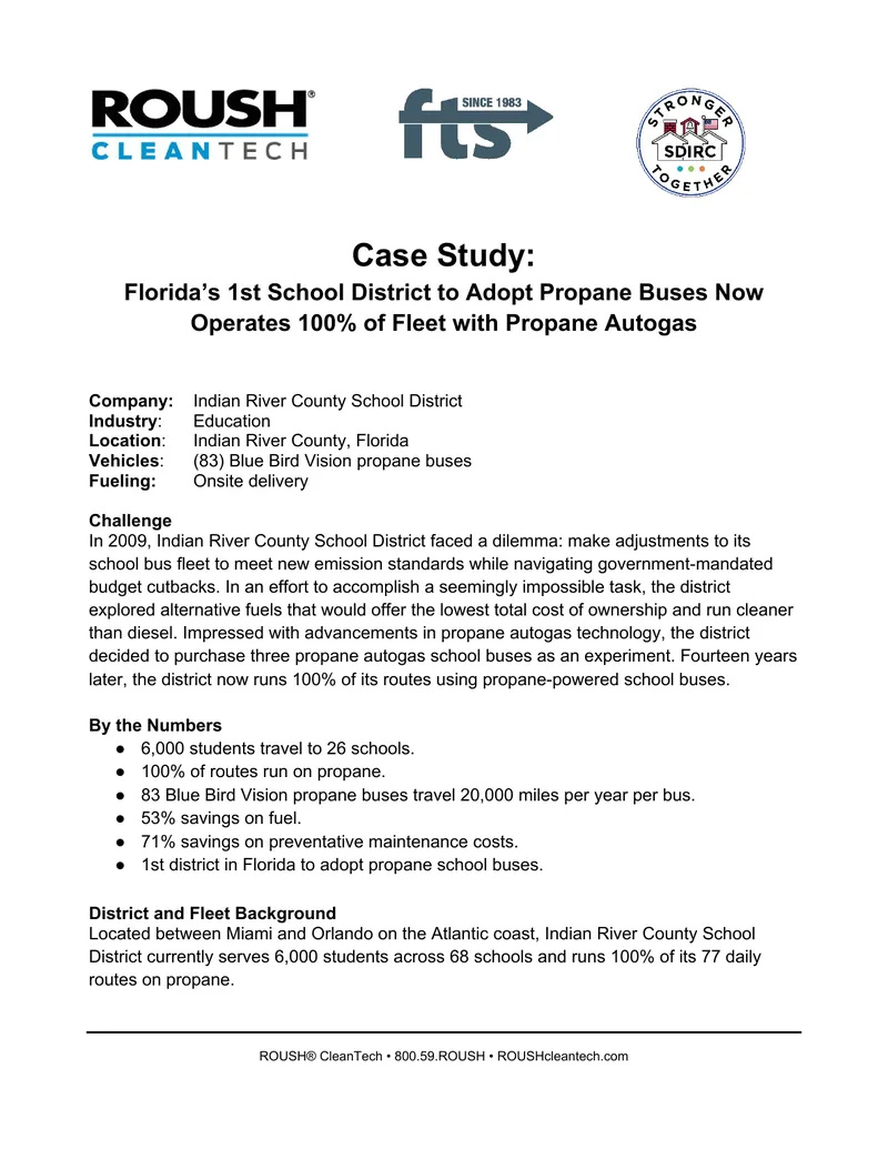 Case Study on Indian River County School District Propane Buses