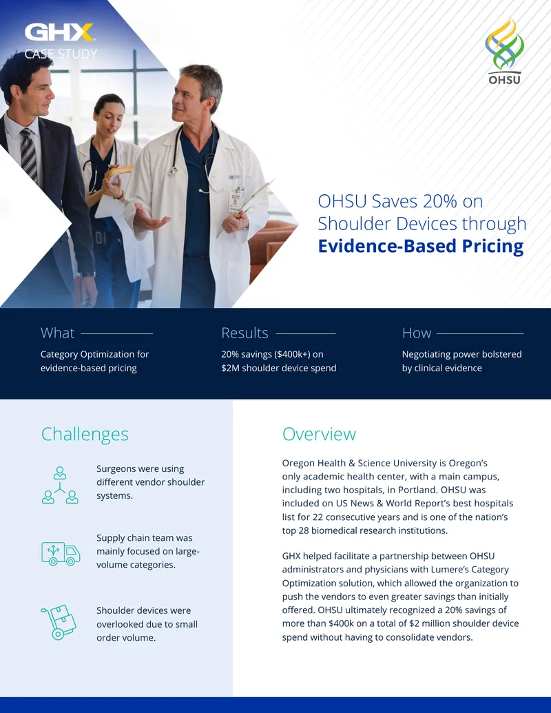 OHSU Achieves Savings on Shoulder Devices