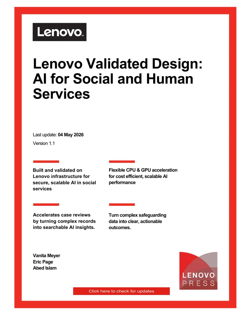 Lenovo Validated Design for AI in Social Services