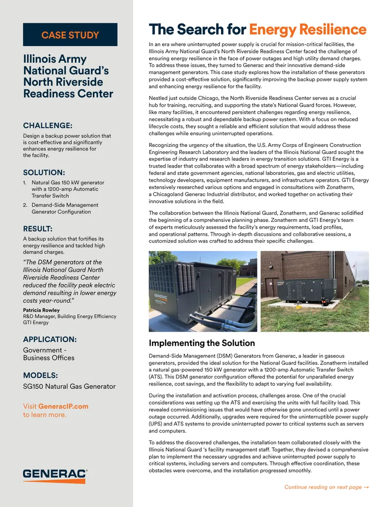 Energy Resilience Solutions for National Guard Facilities