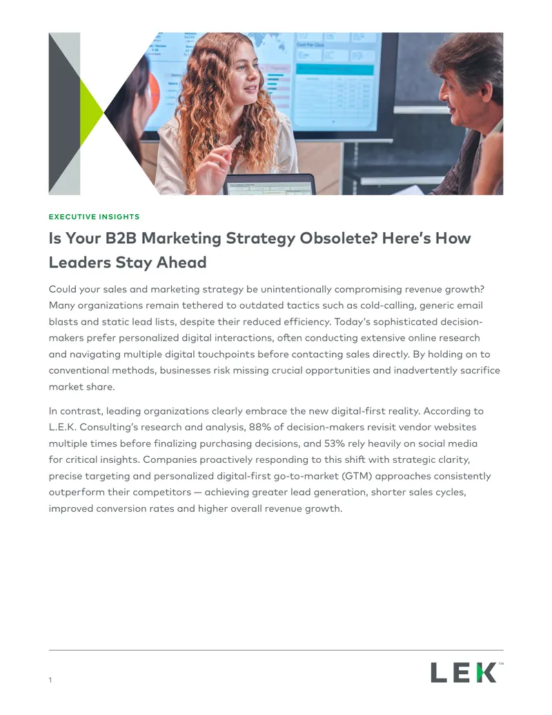 B2B Marketing Strategy Transformation Insights