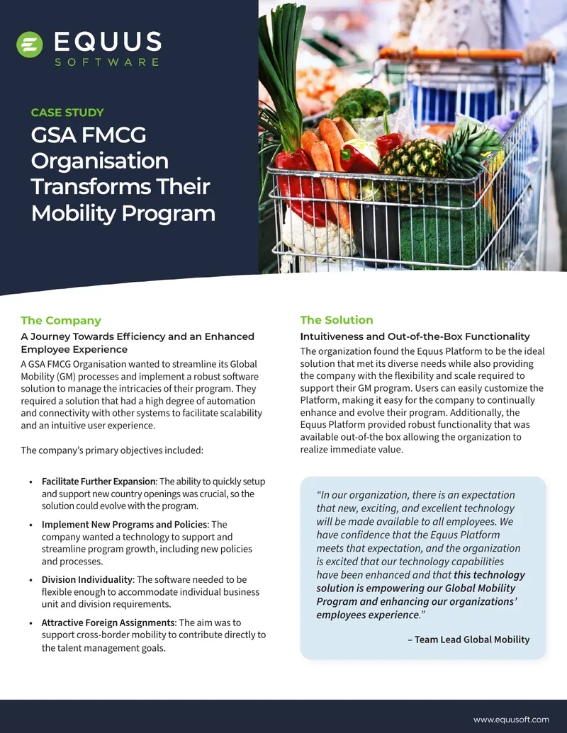 GSA FMCG Organization Mobility Program Transformation