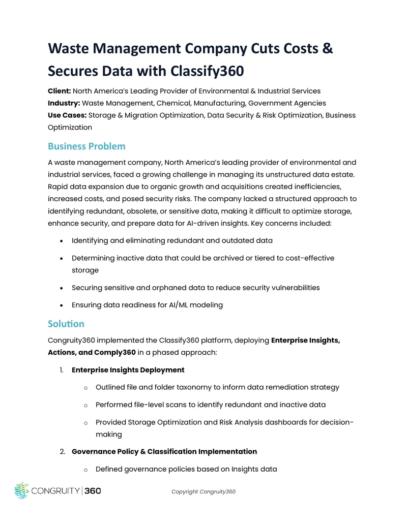 Waste Management Data Optimization Case Study