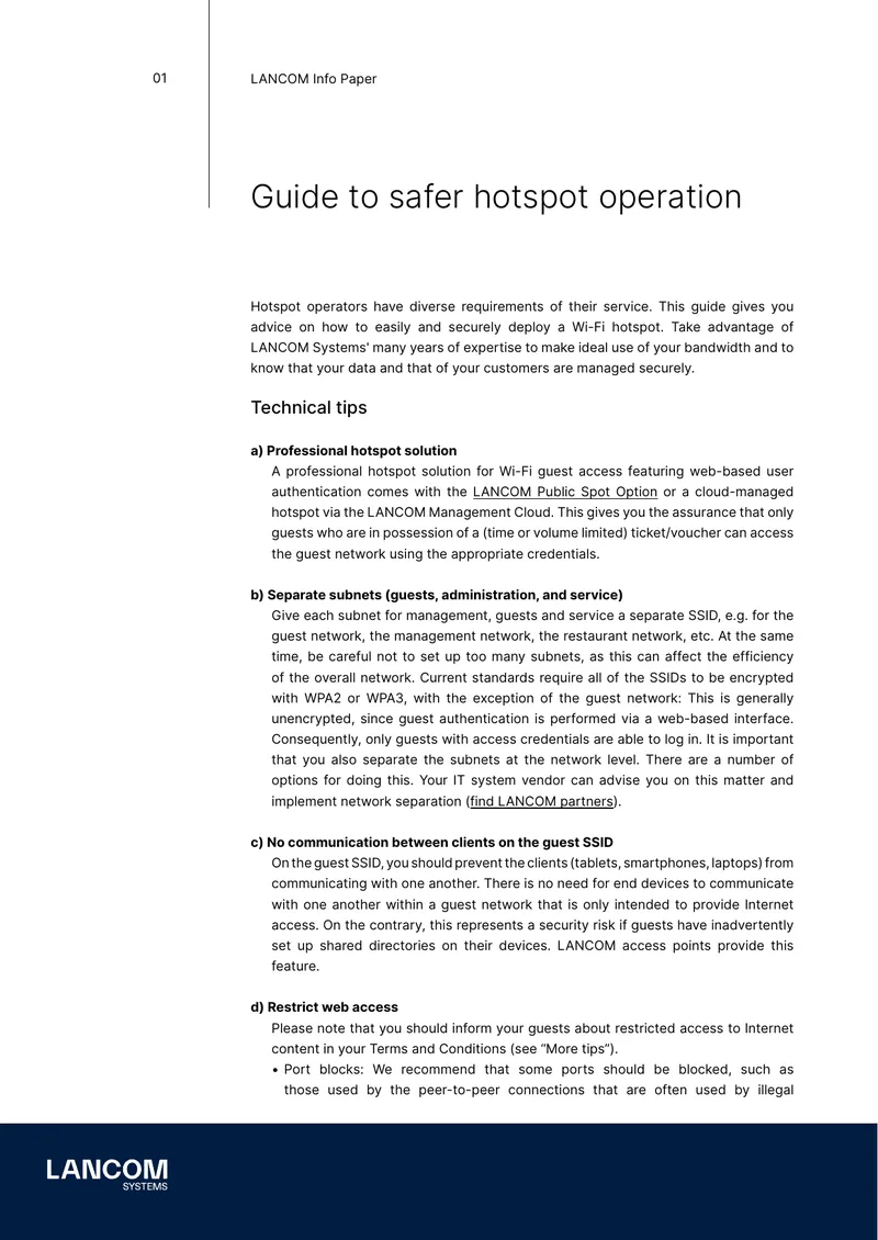 Guide to Safer Hotspot Operation