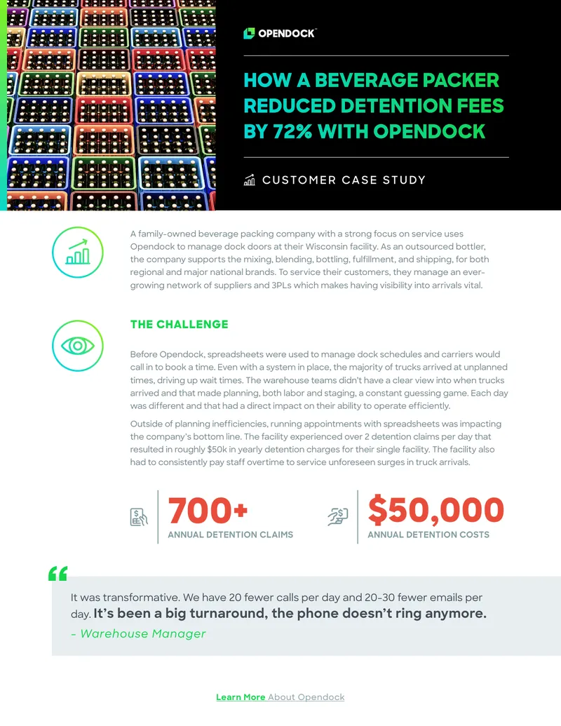 Beverage Packing Company Dock Management Case Study