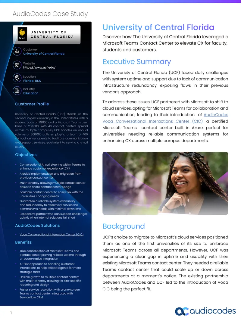 University of Central Florida Contact Center Implementation