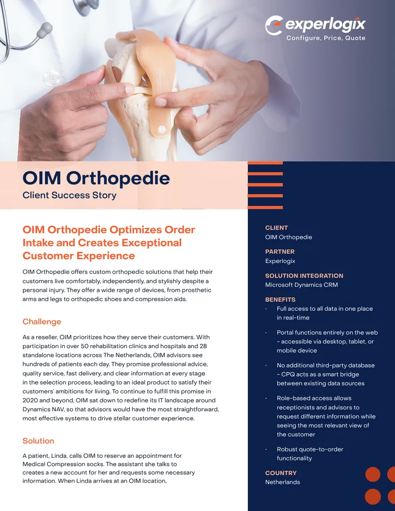 OIM Orthopedie Customer Success Story preview page 1