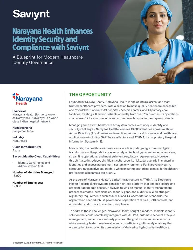 Narayana Health Identity Security Enhancement Blueprint