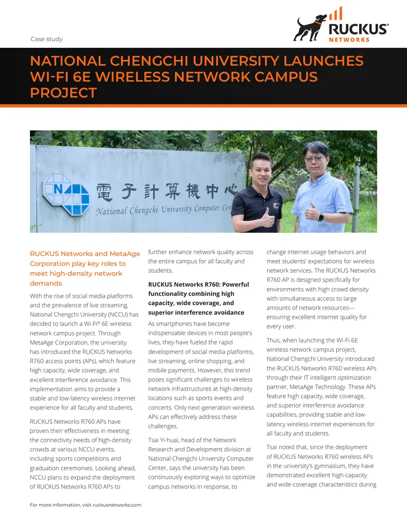 National Chengchi University Wi-Fi 6E Network Case Study