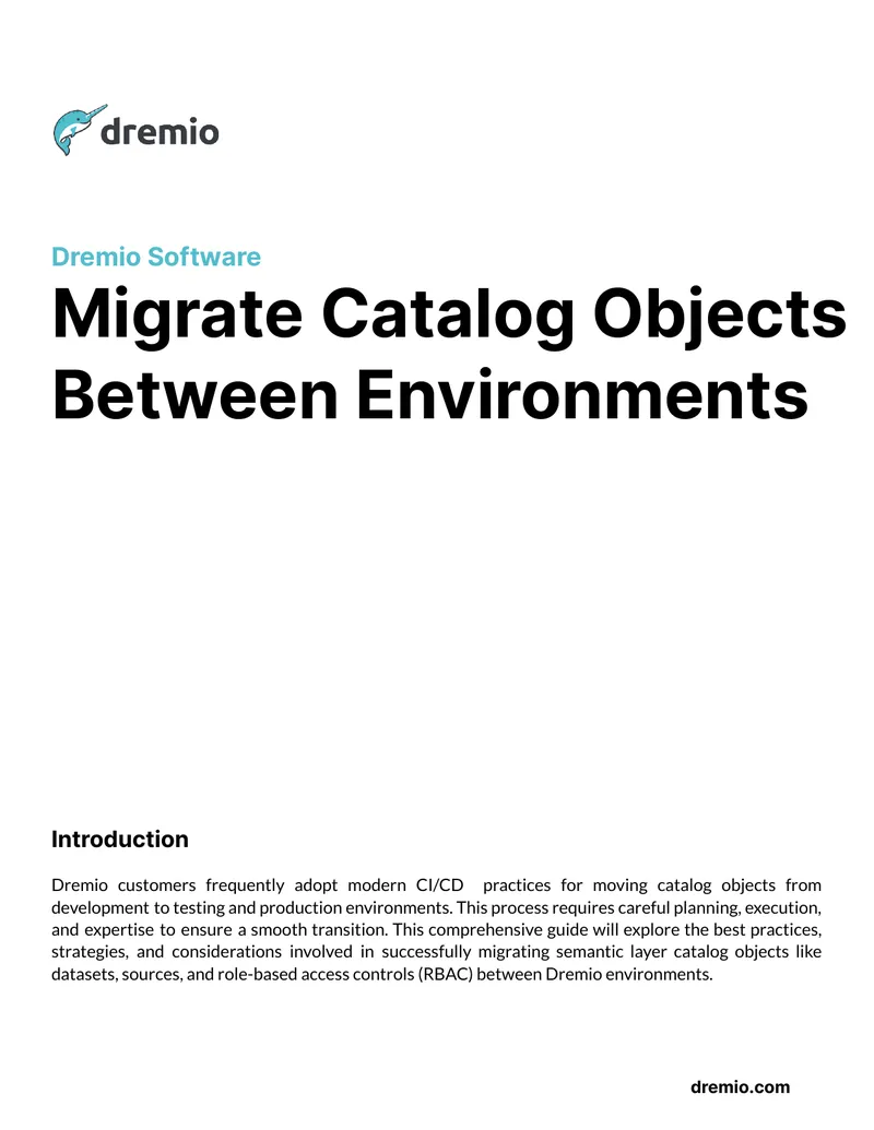 Dremio Catalog Object Migration Guide