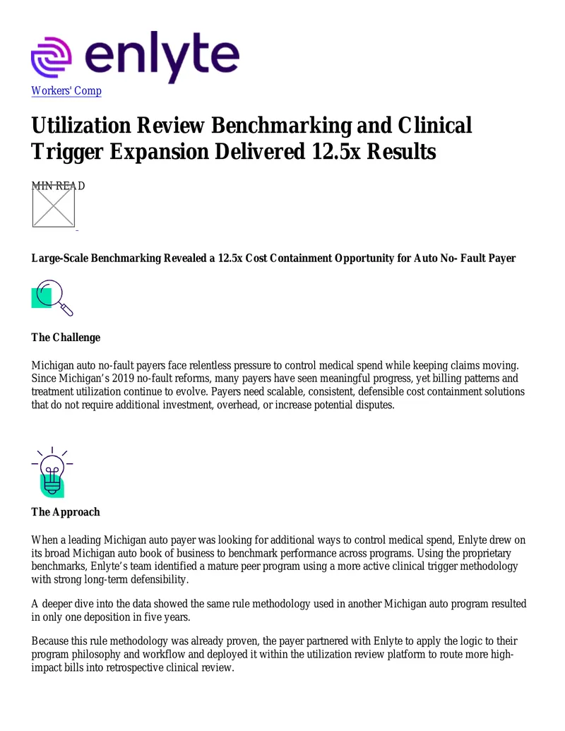 Workers' Compensation Utilization Review Benchmarking