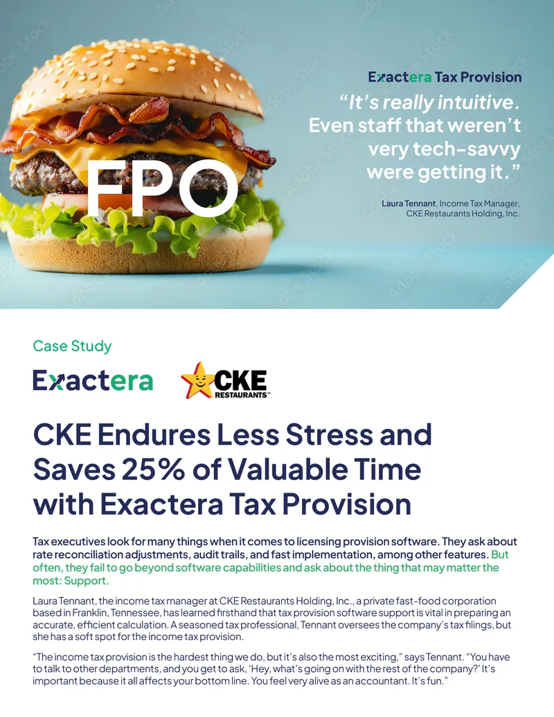 CKE Restaurants Case Study on Exactera Tax Provision