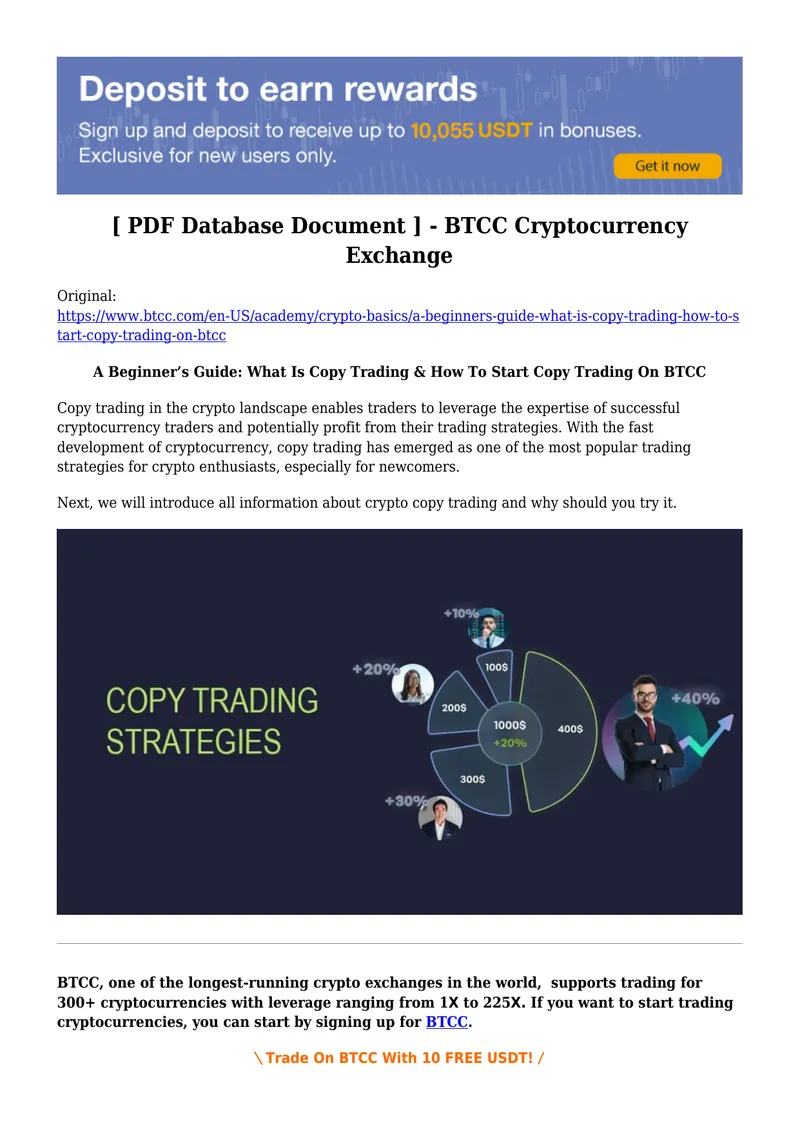 Copy Trading Guide for Cryptocurrency on BTCC