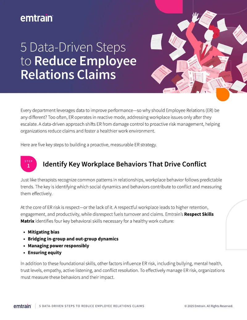Data-Driven Steps to Reduce Employee Relations Claims