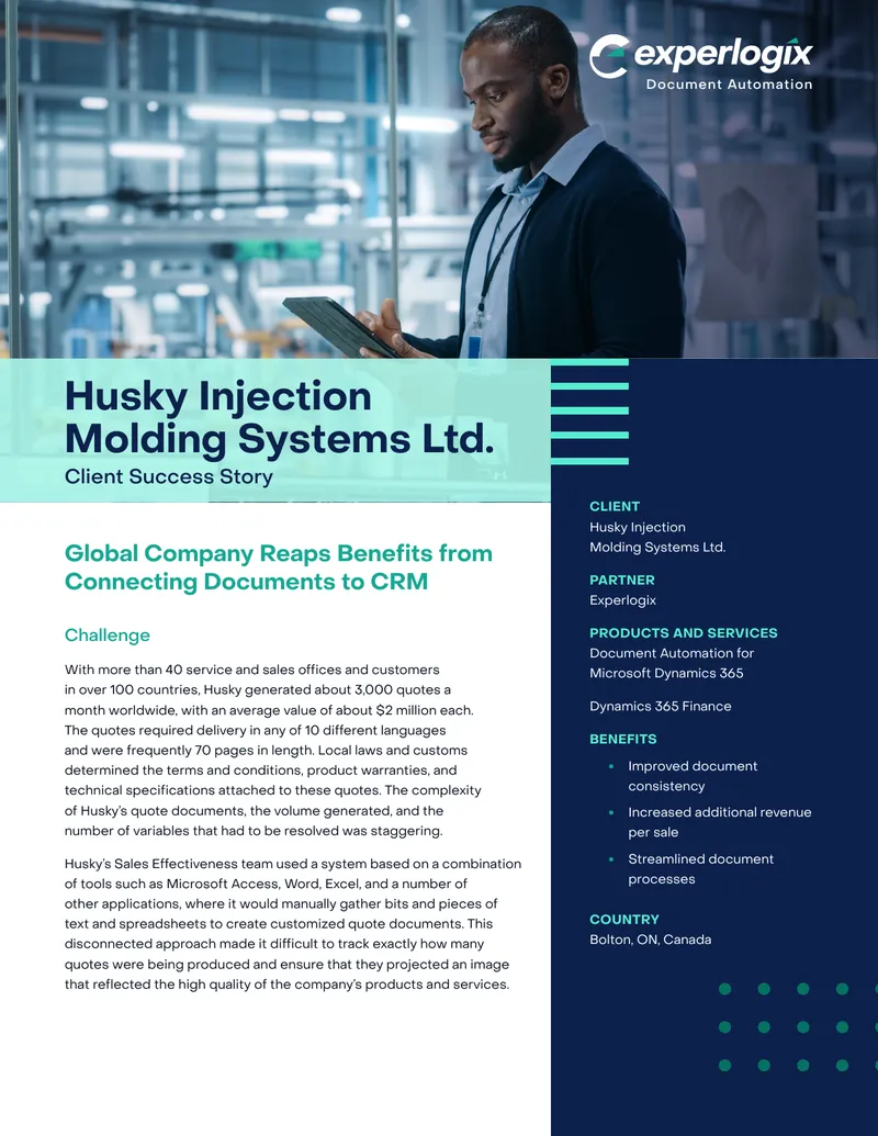 Document Automation for Quote Generation at Husky