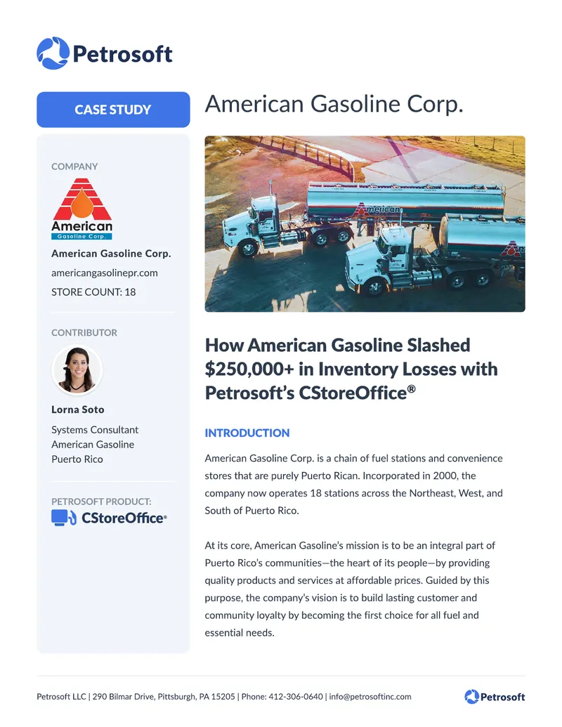 American Gasoline Corp. Inventory Loss Reduction Case Study