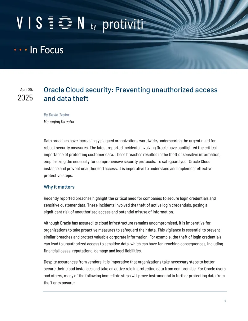 Oracle Cloud Security Measures Against Data Breaches