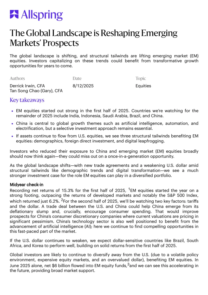 Emerging Markets Investment Opportunities in 2025