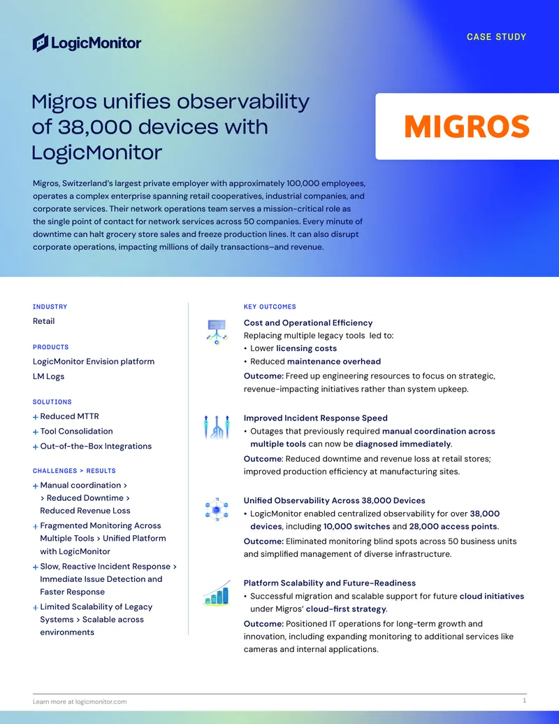 Migros Implements Unified Observability with LogicMonitor