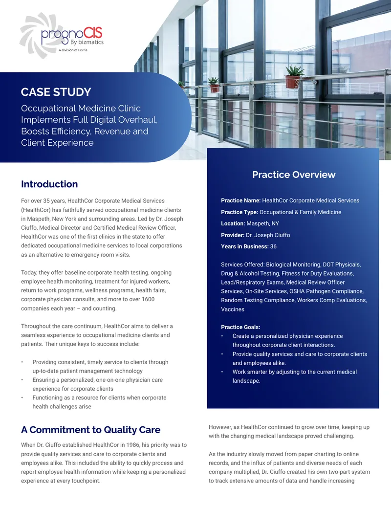 HealthCor Corporate Medical Services Digital Transformation Case Study