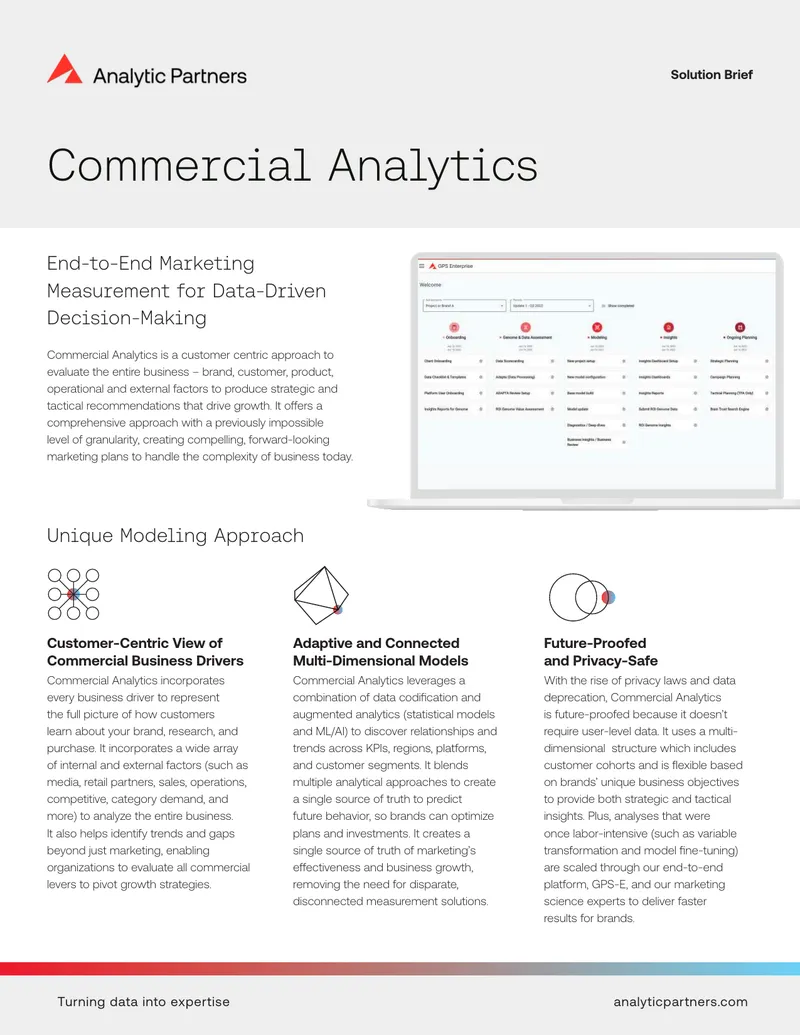 Commercial Analytics Approach to Business Evaluation