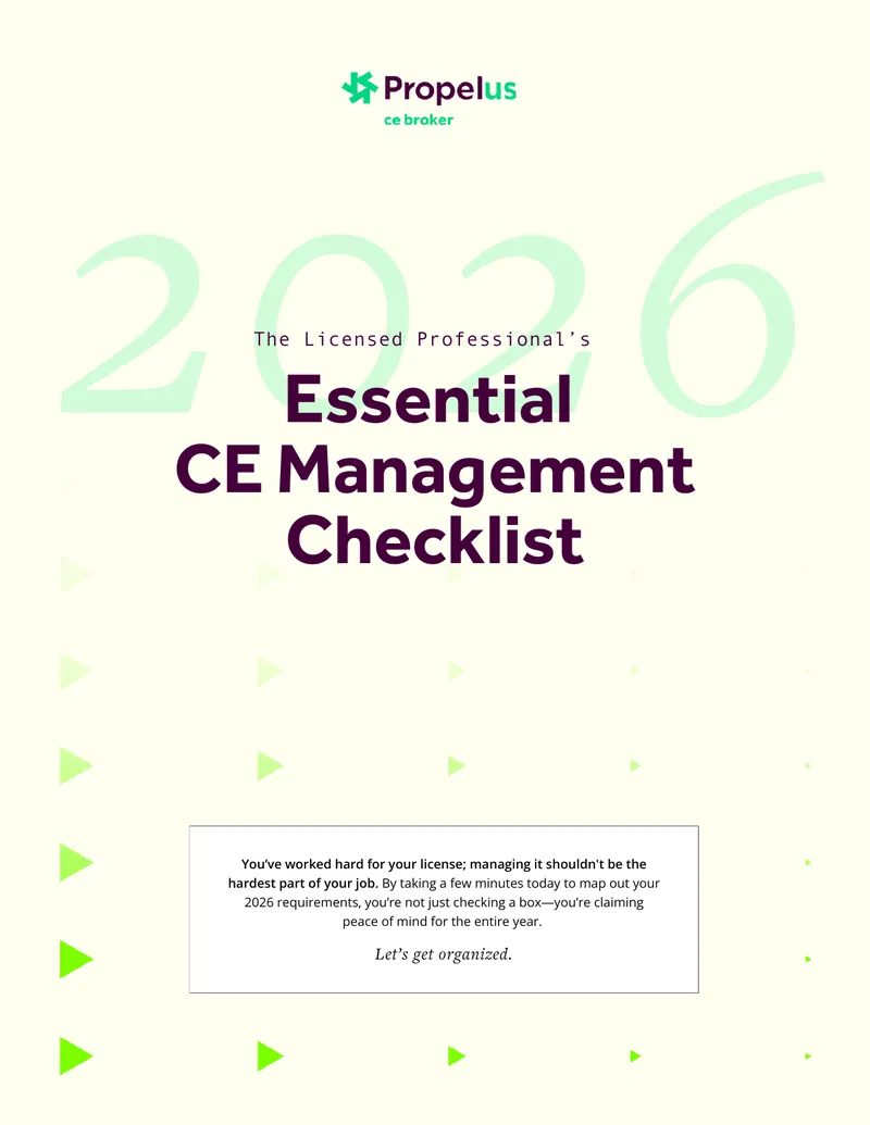Licensed Professional CE Management Checklist 2026