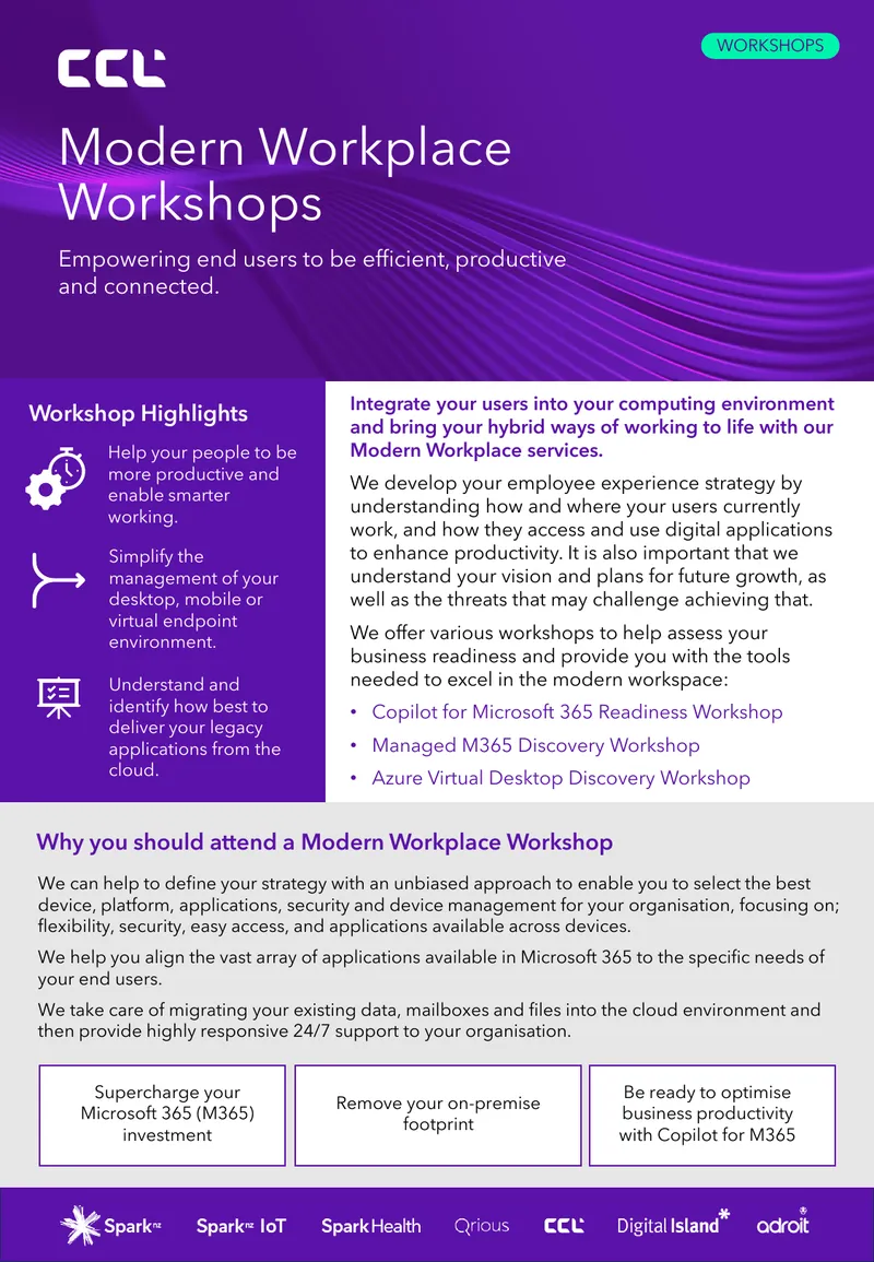 Modern Workplace Workshops Overview