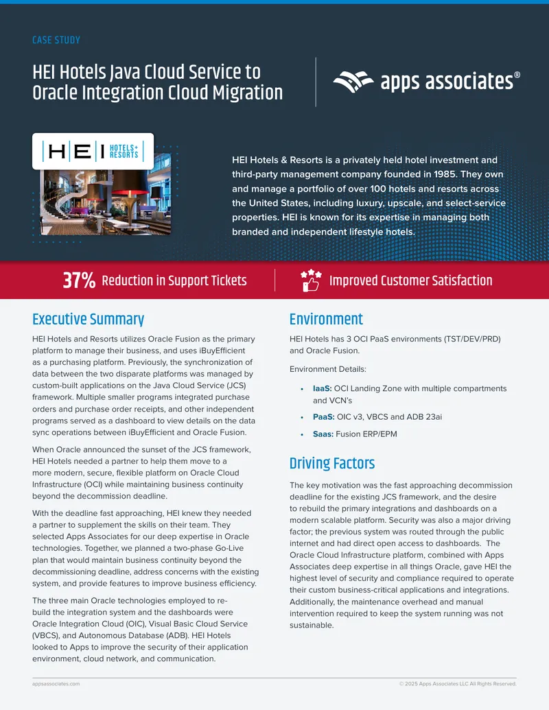 HEI Hotels Oracle Integration Cloud Migration Case Study