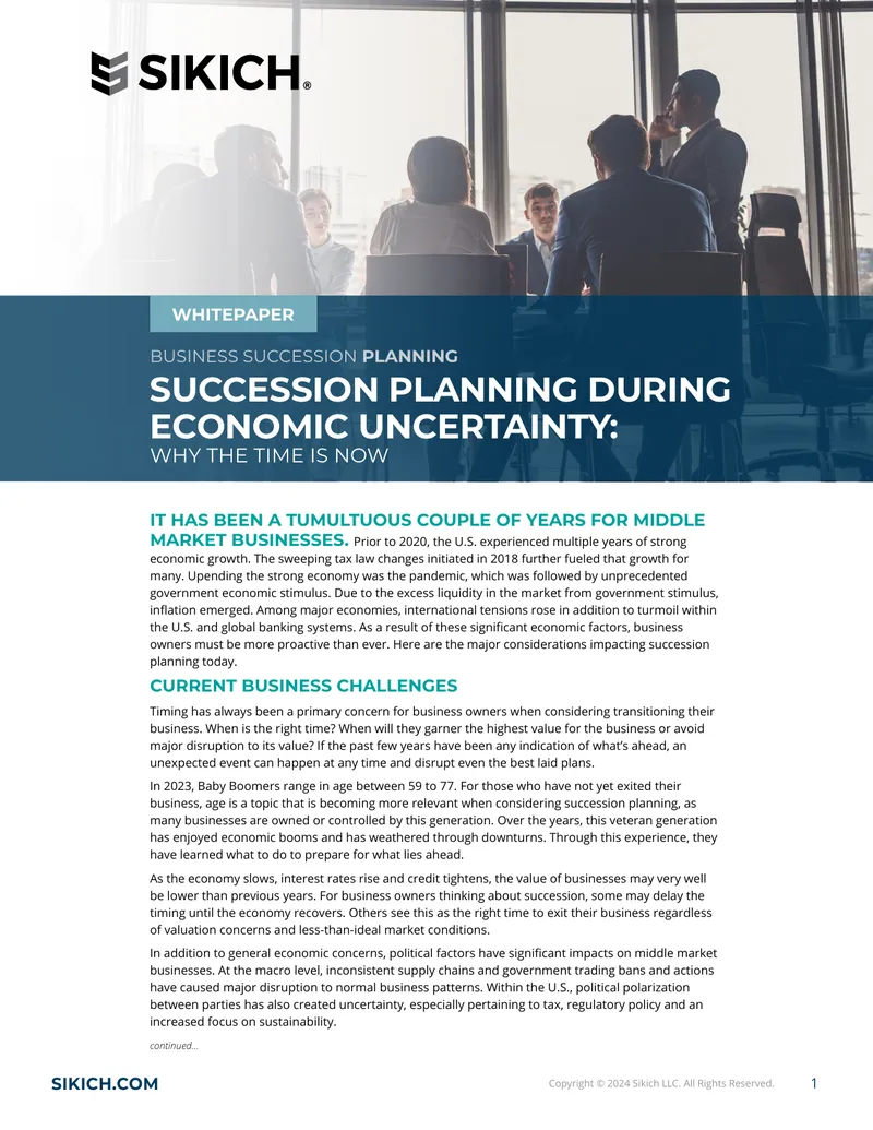 Business Succession Planning During Economic Uncertainty