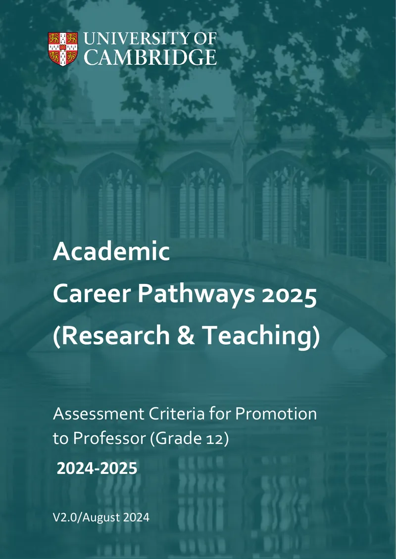Assessment Criteria for Promotion to Professor