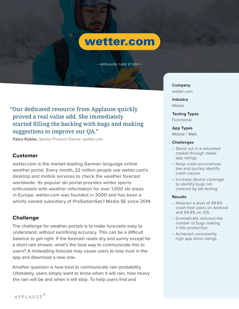 wetter.com Case Study on App Quality Improvement