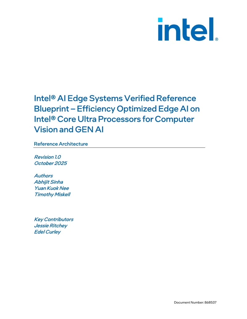 Intel AI Edge Systems Verified Reference Blueprint